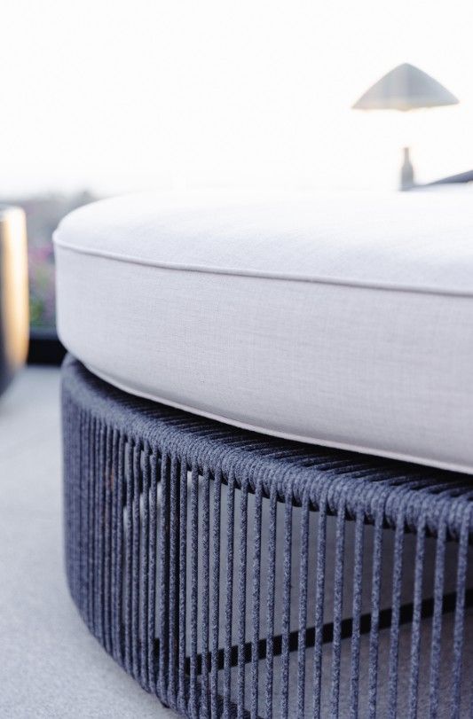 Sunset West Milano Charcoal Gray Aluminum/Olefin Rope Outdoor Daybed with Echo Ash Cushion-2