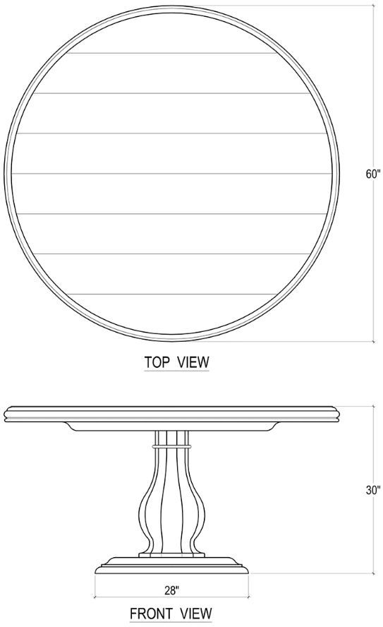 Bramble Customizable French 60'' Dining Table-1