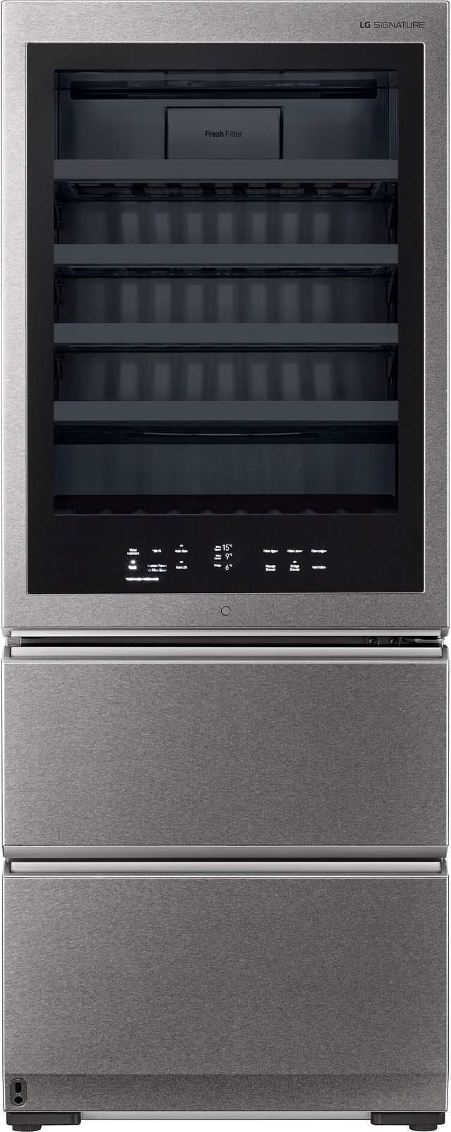 LG Signature 28" Textured Steel™ Wine Cooler-SER# Y552-1