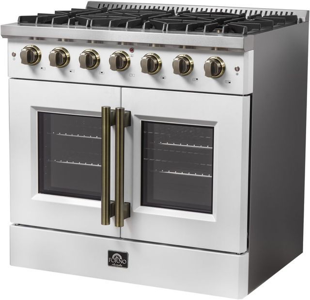 FORNO® Galiano Series Alta Qualita 36" White Pro Style Gas Range-2