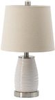 A & B Home Chrome/White Table Lamp-0