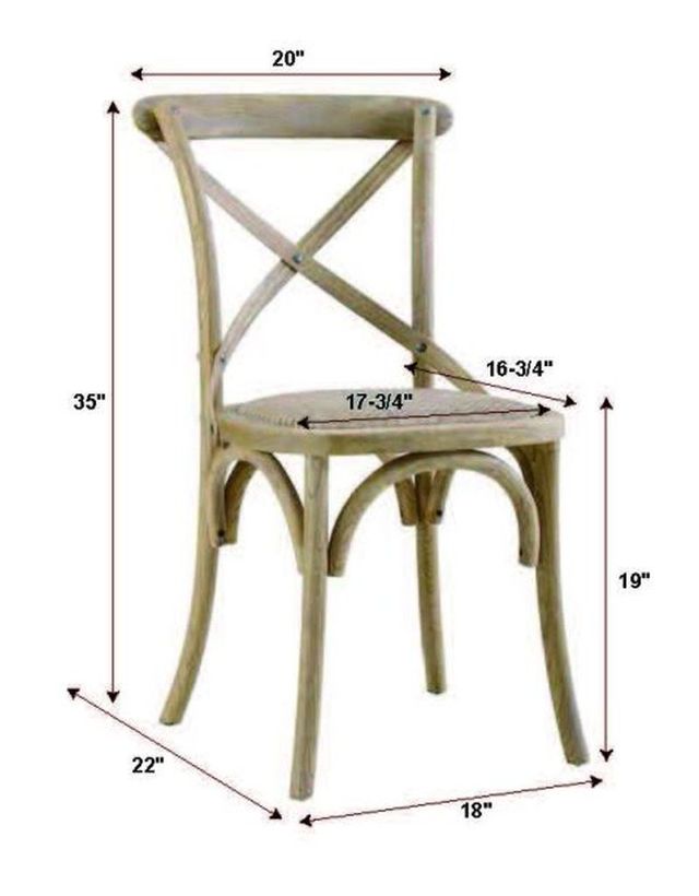 Linon Hyde 2-Piece Gray Wash Dining Side Chair Set-2