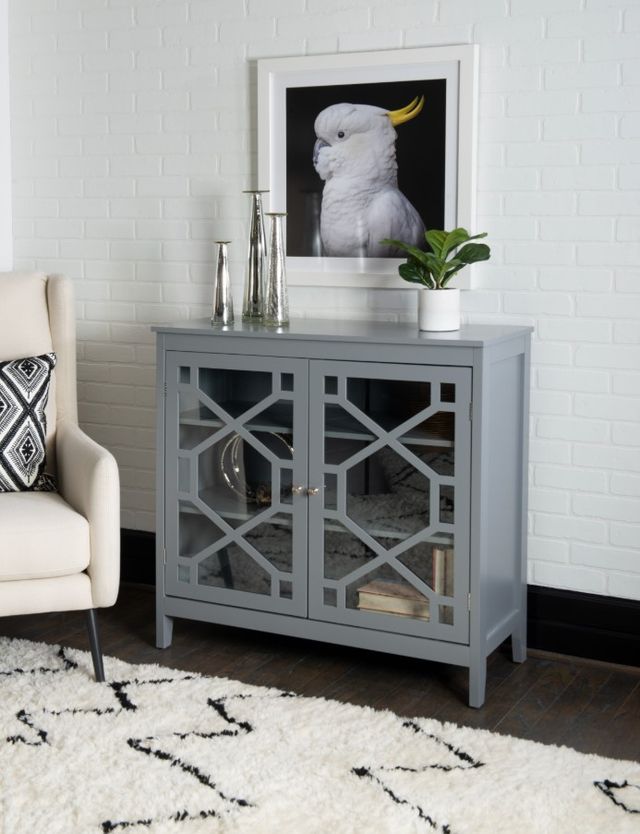 Linon Fetti Gray Large Cabinet-1