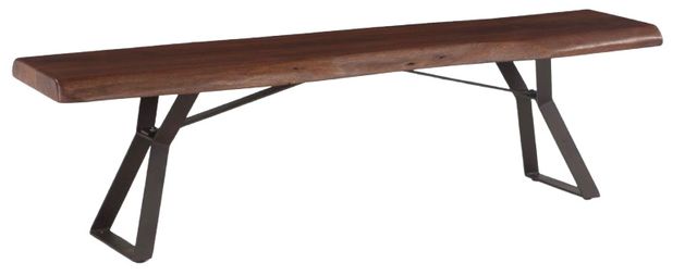 Home Trends & Design London Loft Antique Zinc/Walnut Bench-0