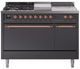 Ilve® Nostalgie II Series 48" Graphite Matte Pro Style Dual Fuel Range-0