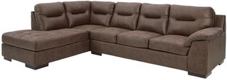 Signature Design by Ashley® Maderla 2-Piece Walnut Left-Arm Facing Sofa Sectional with Chaise