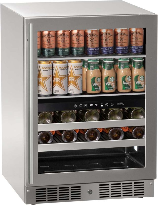 Marvel Essential Collection 24" 4.8 Cu. Ft. Stainless Steel Dual-Zone Beverage Center-0