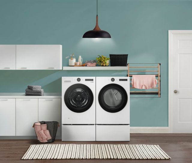 LG White Front Load Washer & Electric Dryer Laundry Pair-3