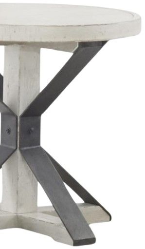 Legacy Classic Coming Home Chalk Round End Table with Gray Base-2