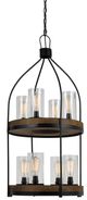 Cal® Lighting & Accessories Chardon Iron Wood Chandelier-0