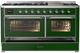 Ilve® Majestic III 60" Emerald Green Pro Style Dual Fuel Natural Gas Range with Triple Glass Door and Chrome Trim-1