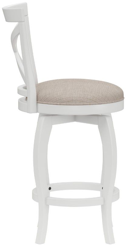 HH2 Home Ellendale White Swivel Counter Stool-2