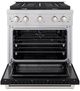 ZLINE 30" Satin Stainless Steel Pro Style Gas Range with Black Matte Door-1