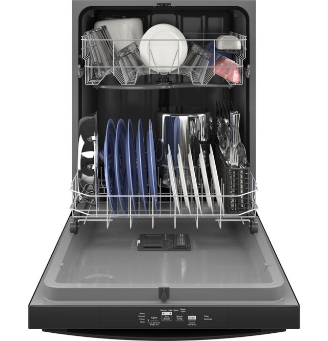 GE® 24" Black Built-In Top Control Dishwasher with Sanitize Cycle and Dry Boost-3