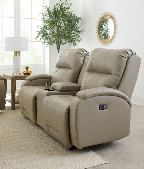 Best® Home Furnishings Customizable Field & Stream Home Maverly Power Reclining Space Saver® Loveseat with Console and Power Tilt Headrest-1