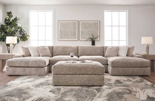 Signature Design by Ashley® Nexora-Court 4-Piece Burlap Double Chaise Sectional-2