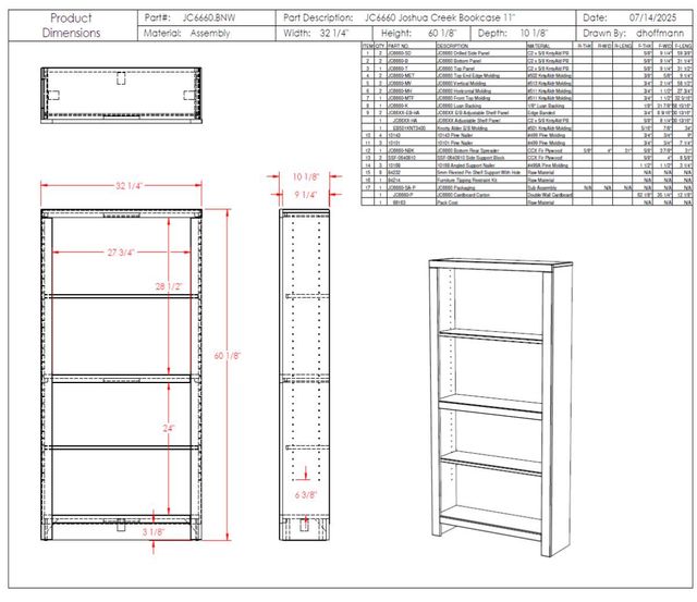 Legends Home Joshua Creek Barnwood 60” Bookcase-2