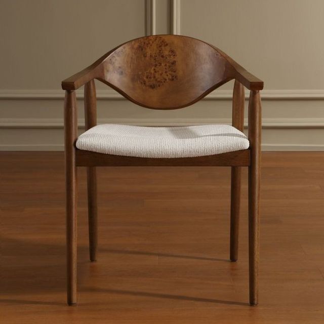 Uttermost® Augusta Walnut/White Dining Arm Chair-2