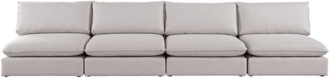 Meridian Furniture Mackenzie Beige 160" Linen Fabric Armless Modular Sofa-1