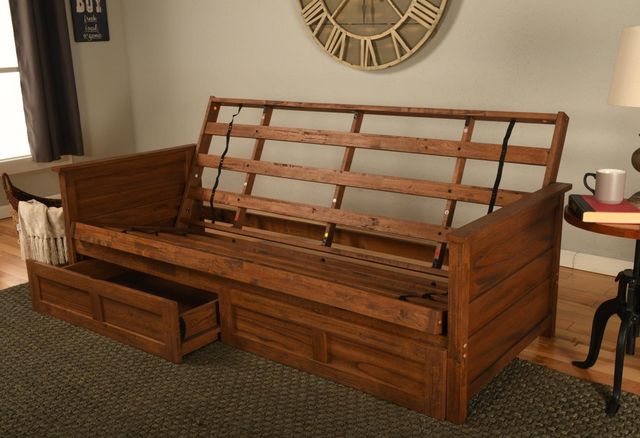 Kodiak Furniture Lexington Weathered Brown Full Futon Frame with Storage-1