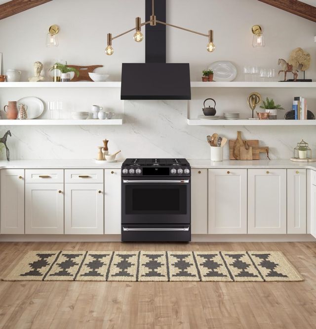 Café™ 30" Matte Black Slide-In Gas Range-4