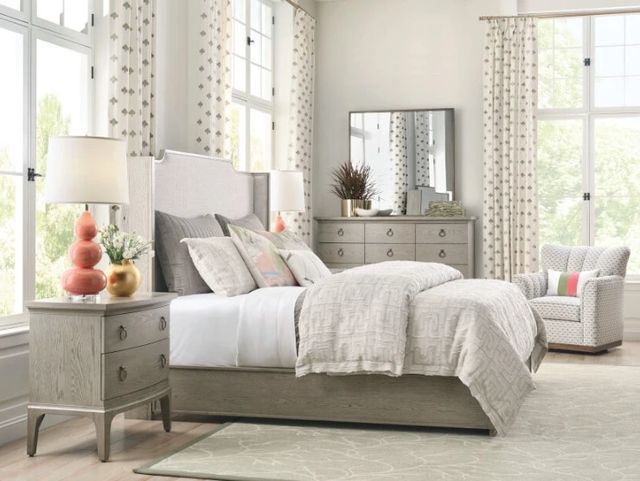 American Drew® Milan Sharon Gray Tone King Upholstered Panel Bed-1