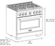 ZLINE Designer Collection Paramount 36" Black Satin Stainless Steel Gas Range with 6 Burner Cooktop and Convection Gas Oven-1