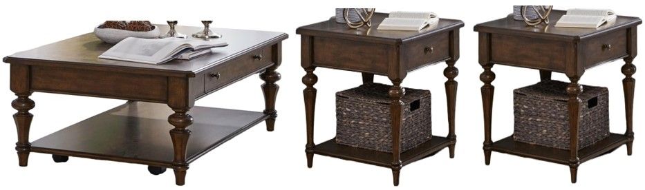 Liberty Furniture Arden Road 3-Piece Satin Cherry Living Room Table Set