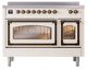 Ilve® Nostalgie II Noblesse 48'' Anique White Pro Style Induction Range with Burnished Trim-1