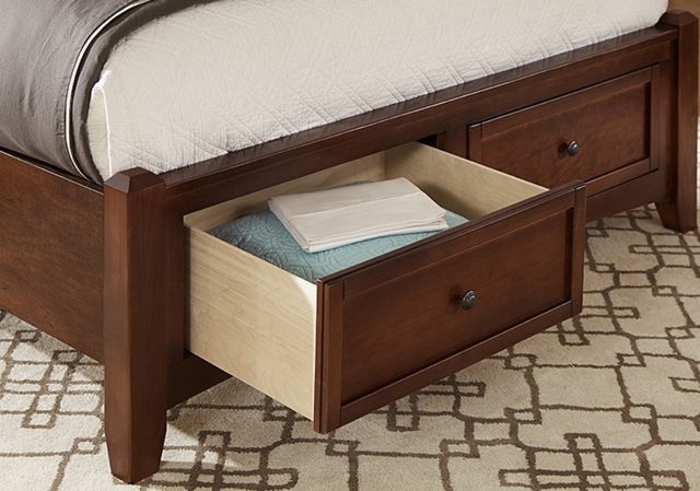 Vaughan-Bassett Bonanza Cherry/Linen Full Upholstered Panel Storage Bed-2