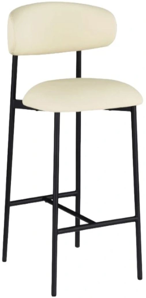 Meridian Furniture Lupita Cream/Matte Black Counter Stool-0
