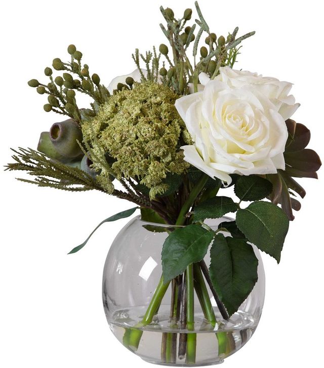 Uttermost® Belmonte Cream Floral Bouquet and Vase-3
