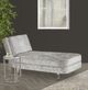 Michael Amini® Laguna Glass Top Chair Side Table with Ridge Silver Mist Base-1