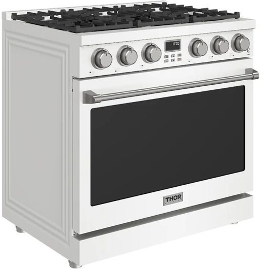 Thor Kitchen® A Series 36" White Contemporary Freestanding Pro Style Gas Range-2