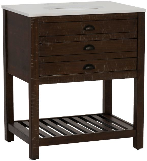 Coast2Coast Home™ Fiskin Brown/White Sink Vanity-0