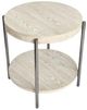 Magnussen Home® Jennings Edgecomb Gray End Table with Weathered Antique Nickel Base-2