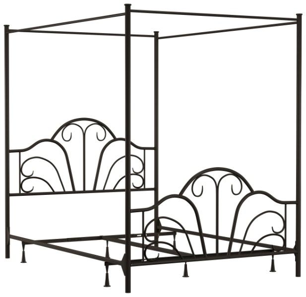 HH2 Home Dover Textured Black Full Canopy Bed-0