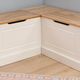 Linon Norah Black/Natural White Nook Bench with Cushion Set-5