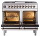 Ilve® Nostalgie II Noblesse 40'' Stainless Steel Pro Style Dual Fuel Range with Burnished Trim-2