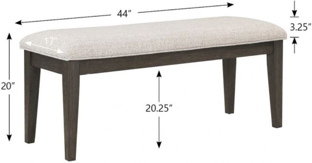 Winners Only® Maybrook Beige/Dark Oak Bench-3