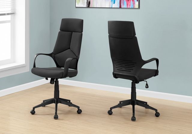 Monarch Specialties Inc. Black Fabric High Back Executive Chair-1