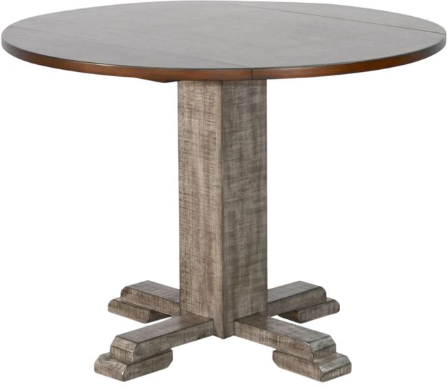 Sunny Designs™ Homestead Hills Tobacco Leaf Drop Leaf Table with Alpine Gray Base-0