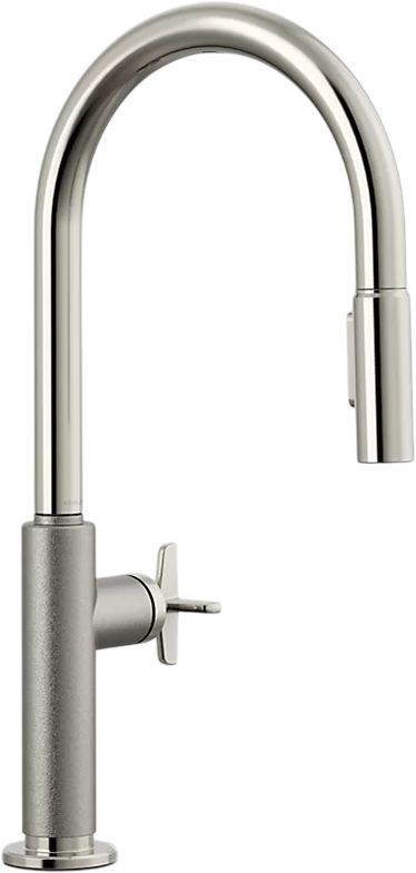 KOHLER® Billet® Vibrant Polished Nickel Touchless Kitchen Sink Faucet with 2-Function Sprayhead and Single Cross-Handle-0