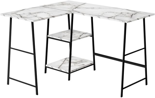 Monarch Specialties Inc. White L-Shaped Desk-0