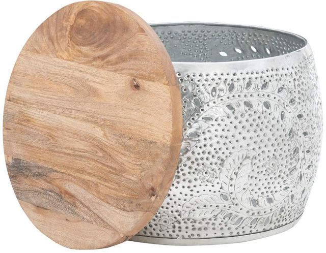 Powell® Kyomi Sylvie Silver Small Drum Table-0