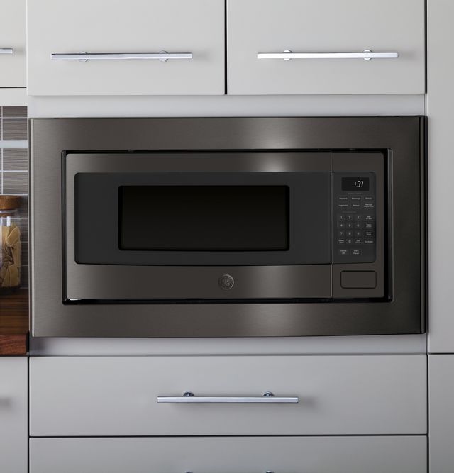 GE Profile™ 1.1 Cu. Ft. Black Stainless Steel Countertop Microwave-4