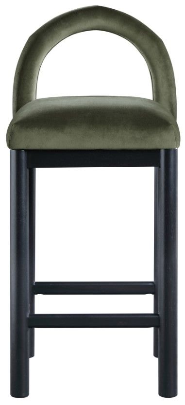 Meridian Furniture Conrad Black/Green Upholstered Counter Stool-1