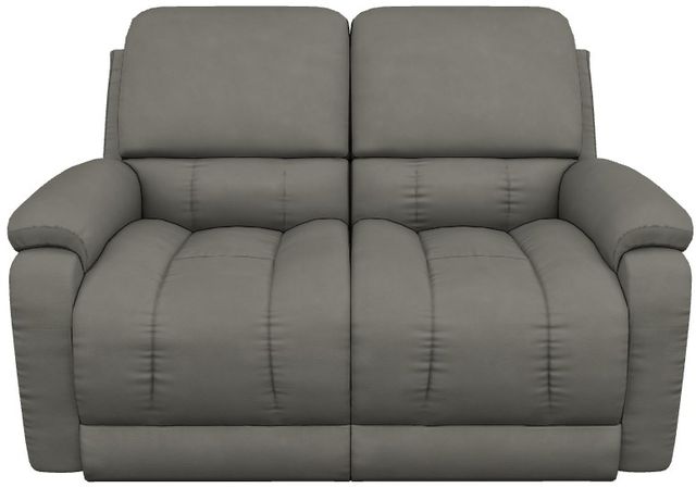 La-Z-Boy® Greyson Blue Gray Leather Manual Reclining Loveseat-1