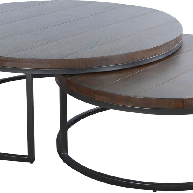 Sunny Designs™ Homestead Tobacco Leaf Nesting Table Set with Black Base-3