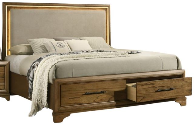 New Classic® Home Furnishings Talcott 4-Piece Honey California King Platform Storage Bedroom Set-2
